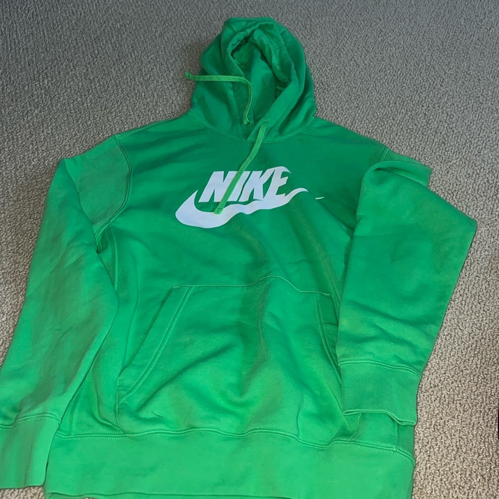 Bright green Nike hooded sweatshirt
